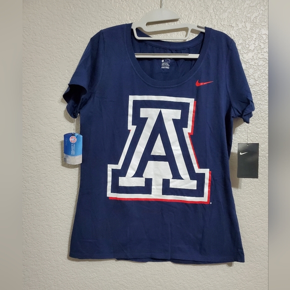 Nike Blue University of Arizona Logo Short Sleeve Shirt Women's Size Medium NWT - Picture 1 of 4